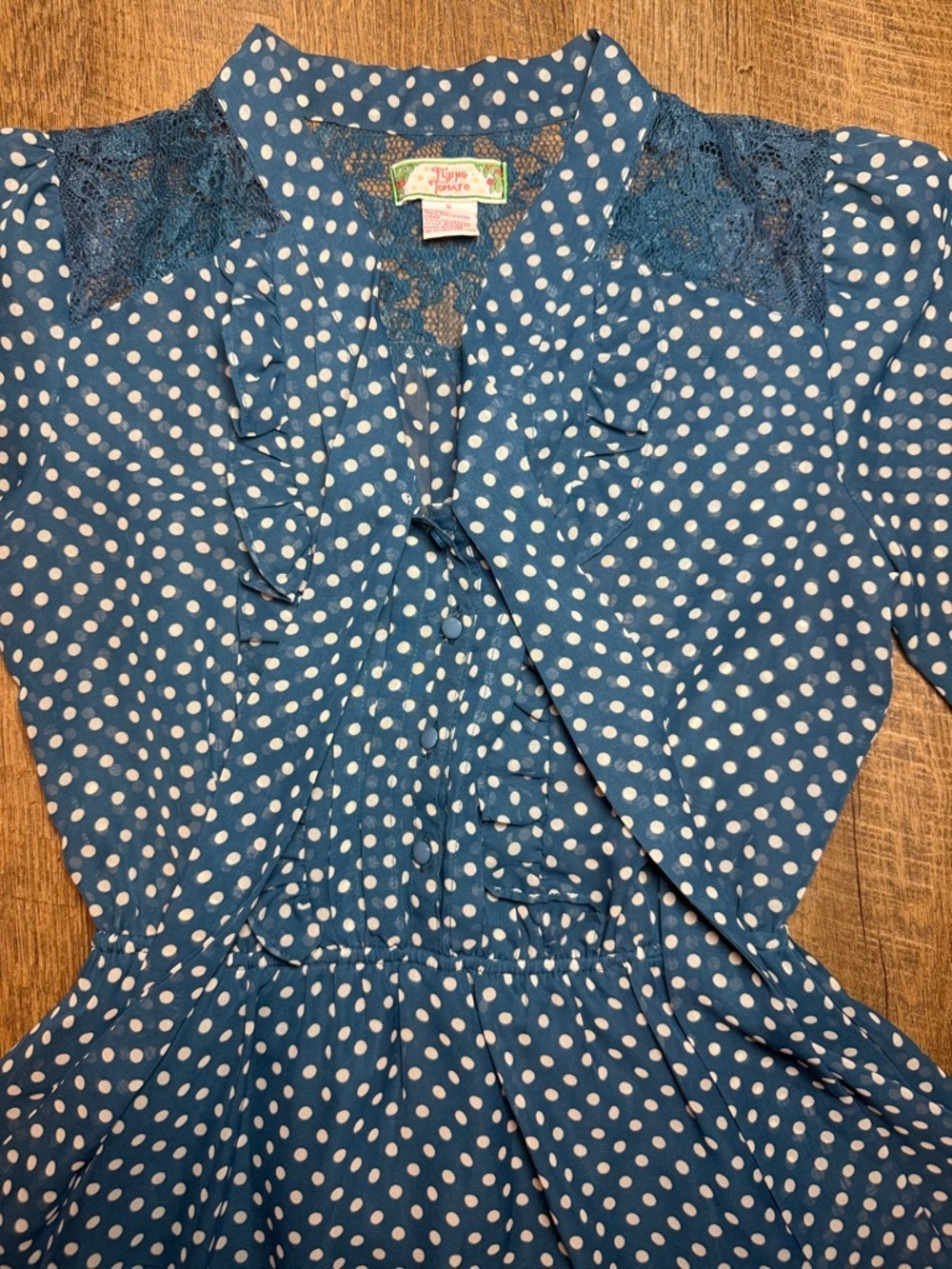 Flying Tomato Women’s Blue Polka Dot Dress Size Small - Picture 6 of 14
